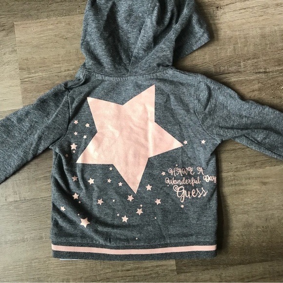 4/$25 Baby Girl Guess Zip Up Sweater 12 Month grey and pink - Picture 5 of 5